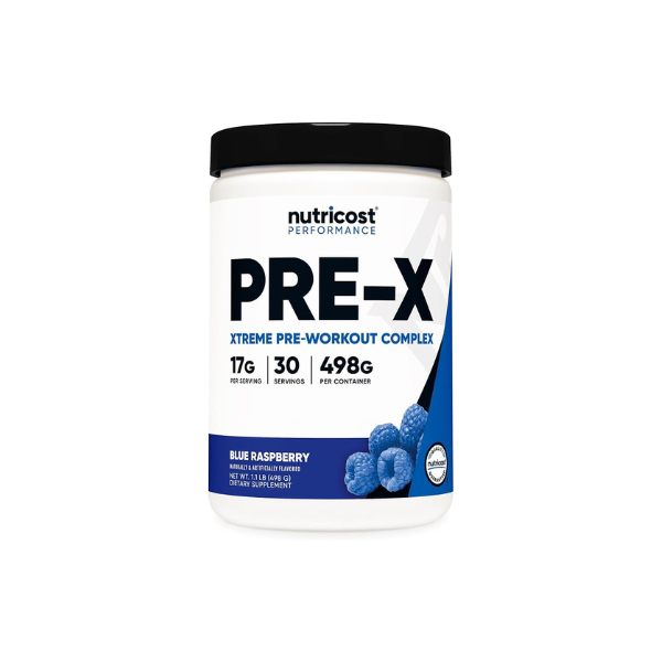 Nutricost Pre-X Xtreme Pre-Workout Powder Complex (Blue Raspberry) 30 Serv