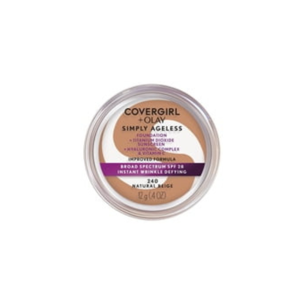 COVERGIRL + OLAY Simply Ageless Instant Wrinkle-Defying Foundation with SPF 28, Natural Beige, 0.44 oz