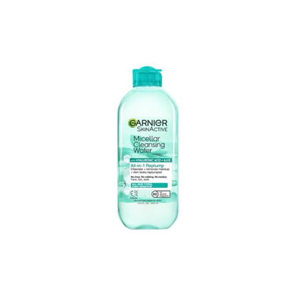 Garnier SkinActive Micellar Cleansing Water All in 1 Hyaluronic Acid Replump Makeup Remover, Face Cleanser, 13.5 fl oz