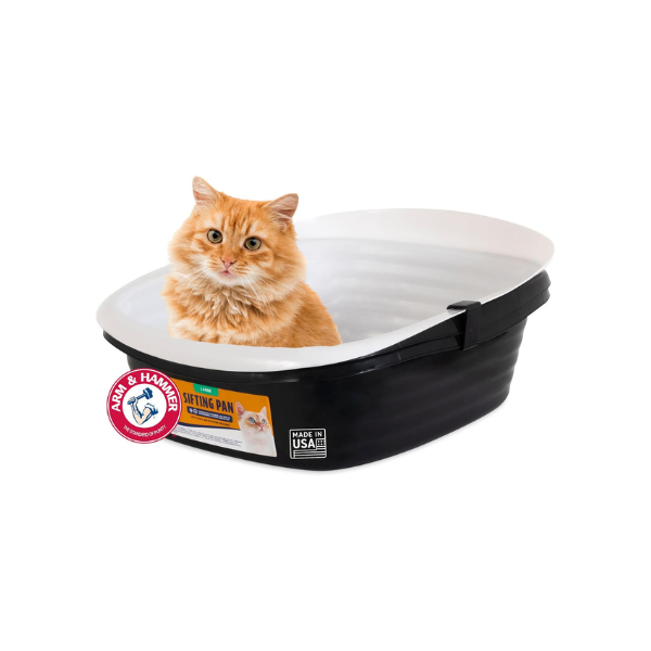 Arm & Hammer Large Sifting Litter Box Scoop Free Cat Litter Tray with Microban