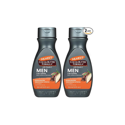 Palmer's Cocoa Butter Formula Men's 3-in-1 Fast Absorbing Face & Body Lotion, 8.5 oz. (Pack of 2)