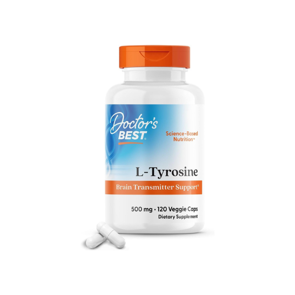 Doctor's BEST L Tyrosine Supplement, for Men & Women, 120 Veg Caps
