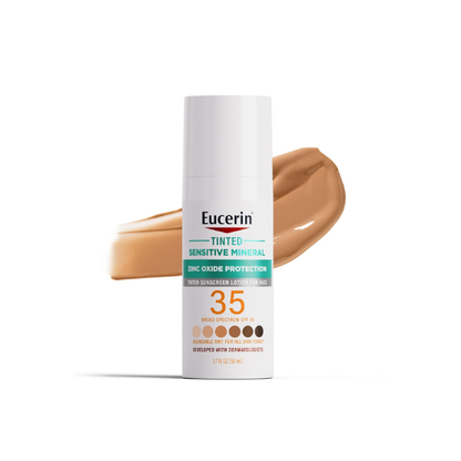 Eucerin Tinted Sensitive Mineral Face Sunscreen Lotion, SPF 35, 1.7 FL OZ
