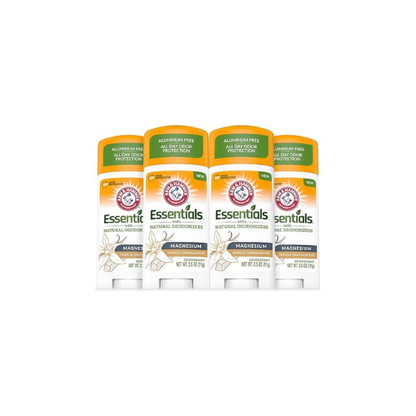 ARM & HAMMER Essentials Deodorant, Vanilla Sandalwood, 4-Pack