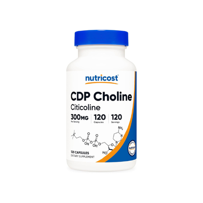 Nutricost CDP Choline (Citicoline) 300mg, 120 Vegetarian Capsules, GMO-Free