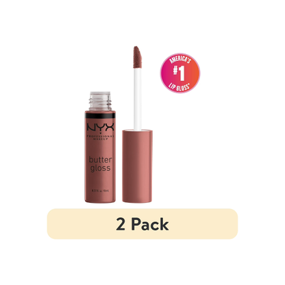(2 pack) NYX Professional Makeup Butter Gloss, Non-Sticky Lip Gloss, Spiked Toffee, 0.27 Oz