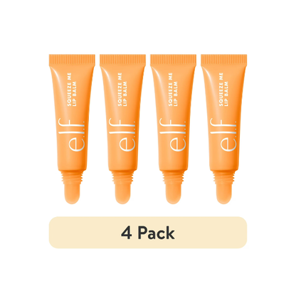 (4 pack) e.l.f. Squeeze Me Lip Balm, Peach, 0.21oz