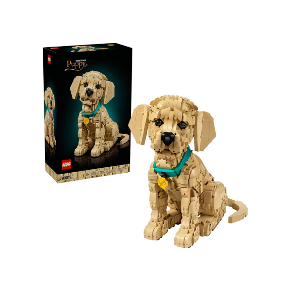 LEGO Icons Golden Retriever Puppy Building Set for Adults, Ages 18+ - Gift for Birthdays - Decor for Home, Bedroom, or Book Shelf - Posable Dog Figure - 11384