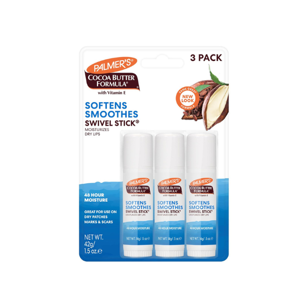 Palmer's Cocoa Butter Lip Balm & Face Body Moisturizer Sticks (Pack of 3)