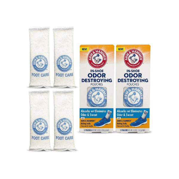 Arm & Hammer In-Shoe Odor Control Pouches, Moisture Absorbing, 4 Count