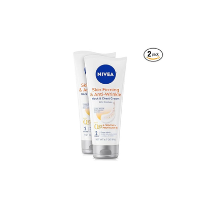 NIVEA Skin Firming & Anti Wrinkle Neck & Chest Cream with Coenzyme Q10,Creatine and Provitamin B5,Skin Firming Cream Reduces the Look of Fine Lines and Wrinkles,6.7 Oz Tube,(Pack of 2)