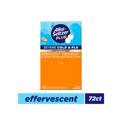 Alka-Seltzer Plus Severe Cold and Flu Effervescent Tablets, Citrus 72 ct.