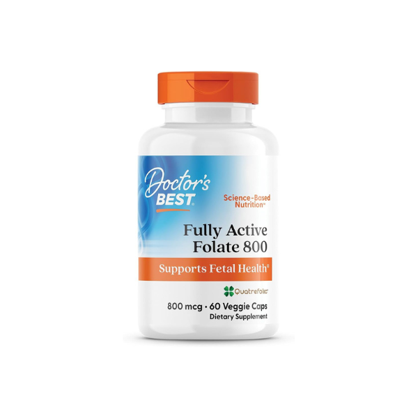 Doctor's BEST Folate Supplement 800 mcg for Women & Men, 60 Veg Caps
