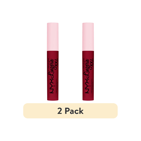 (2 pack) NYX Professional Makeup Lip Lingerie XXL Liquid Lipstick Makeup, Sizzlin', 0.13 fl oz