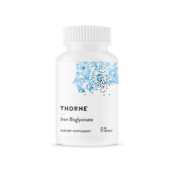 THORNE Iron Bisglycinate, 25 mg Iron Supplement, 60 Capsules