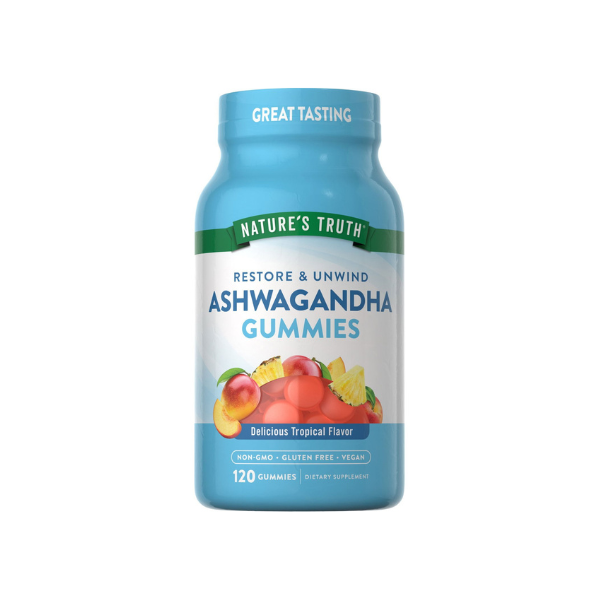 Nature's Truth Restore and Unwind Tropical Ashwagandha Gummies, 500 mg. 120 ct.