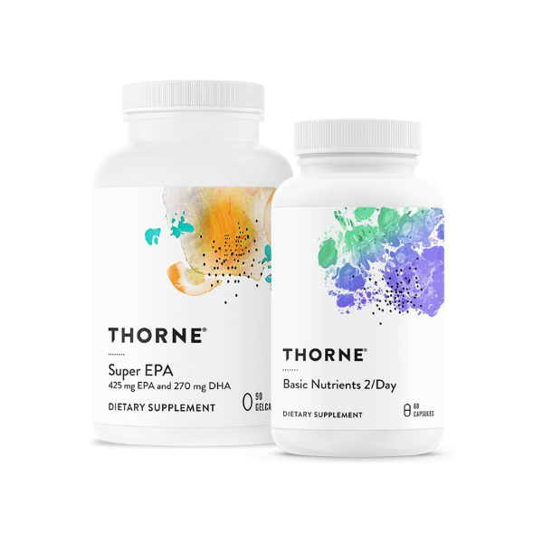 THORNE - Wellness Essentials Bundle - Omega-3 & Multivitamin Combo - Super EPA & Basic Nutrients 2/Day - 30 Servings