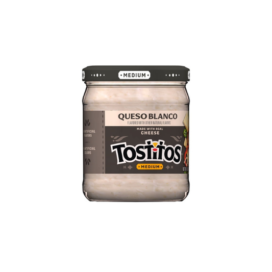 Tostitos Medium Queso Blanco Cheese, No Artificial Colors, No Artificial Flavors, 15 oz Jar