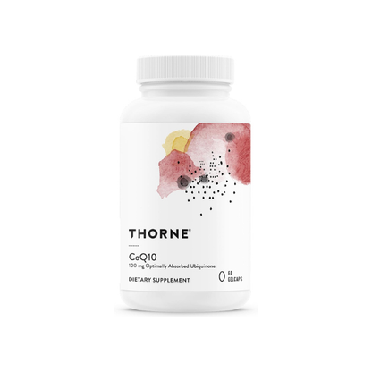 THORNE CoQ10, 100 mg Optimally Absorbed Ubiquinone Supplement, 60 Softgels