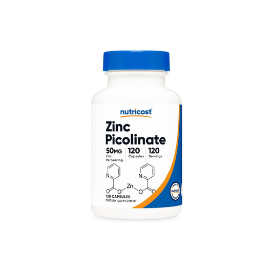 Nutricost Zinc Picolinate 50mg, 120 Vegetarian Capsules, Gluten-Free
