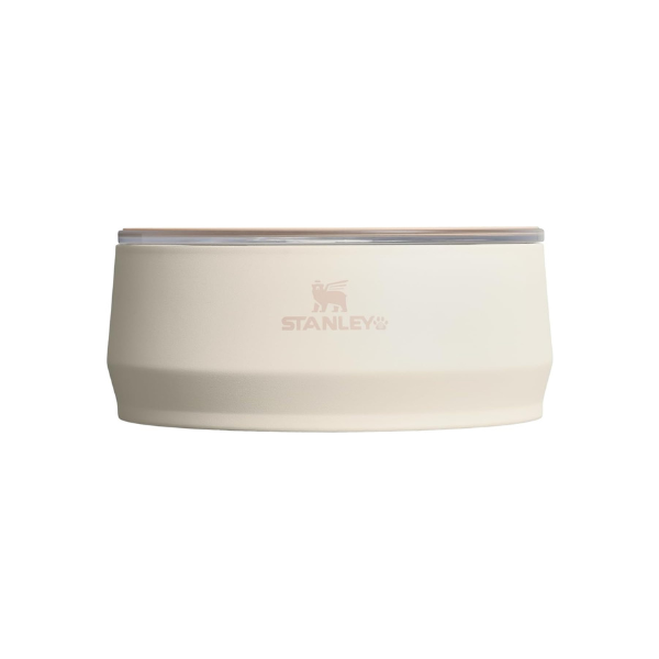 STANLEY Pet Bowl | 3-Cup (24 oz) Insulated Stainless Steel Dog & Cat Bowl | Splash-Resistant Lid | Dishwasher Safe | BPA-Free | Cream