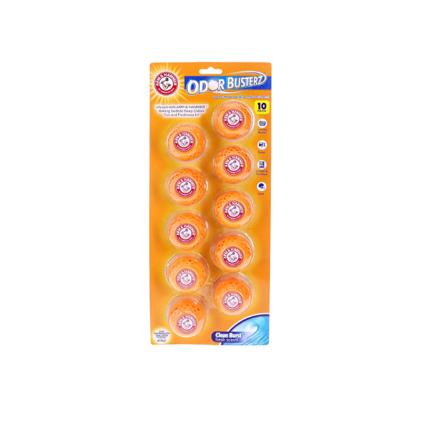 Arm & Hammer OdorBusterz Odor Eliminator Balls, Clean Burst, 10 Count – Baking Soda Odor Control for Closets, Drawers, Hampers & Small Spaces