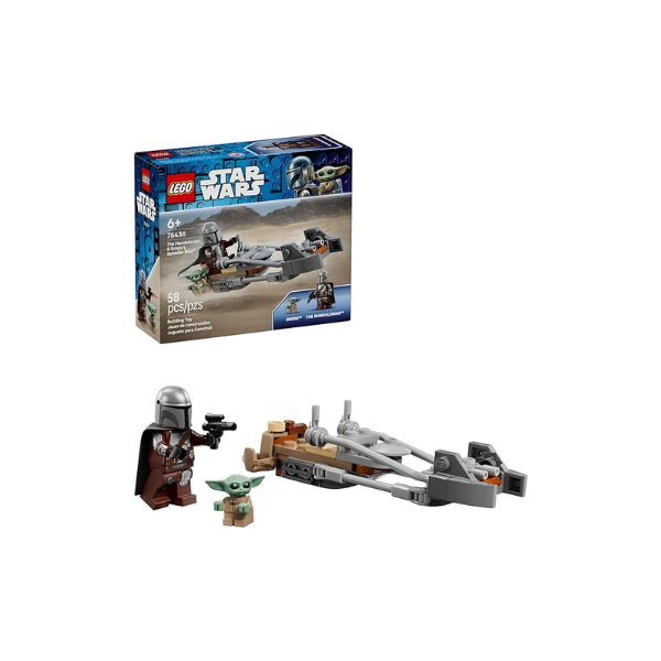 LEGO Star Wars The Mandalorian & Grogu’s Speeder Bike Building Toy for Boys & Girls - Pretend Play Space Vehicle W/2 Star Wars Character Figures for Kids, Ages 6+ - Gift Idea for Birthdays - 75436