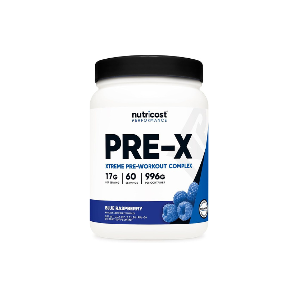 Nutricost Pre-X Xtreme Pre-Workout Complex Powder (Blue Raspberry) 60 Serv