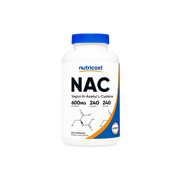 Nutricost N-Acetyl L-Cysteine (NAC) 600mg, 240 Vegetarian Capsules