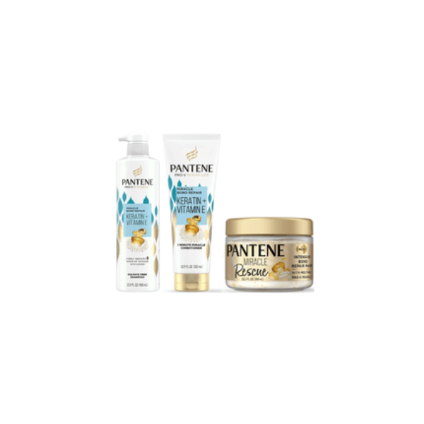 Pantene Pro-V Miracles Bundle - Bond Repair Shampoo, Conditioner, & Rescue Mask, 13.5 oz