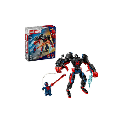LEGO Marvel Miles Morales Mech vs. Spider-Man 2099 Building Toy for Boys & Girls - Poseable Super Hero Mech & 2 Marvel Minifigures for Kids & Fans, Ages 6+ - Gift Idea for Birthdays - 76337