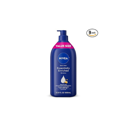 NIVEA Essentially Enriched Body Lotion Very Dry Skin, Value Size 33.8 Fl Oz (Pack of 9)