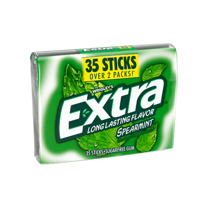 EXTRA Spearmint Sugar Free Chewing Gum, Long Lasting Mint Flavor, 35 Stick Mega Pack