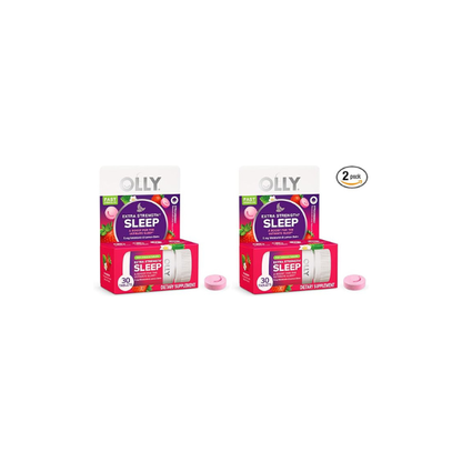 OLLY Extra Strength Sleep Fast Dissolve Tablets, 5mg Melatonin, Vegan, Strawberry - 30ct (Pack of 2)