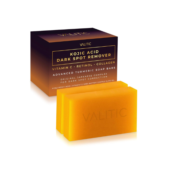 VALITIC Kojic Acid Dark Spot Remover Soap Bars, Turmeric Bar Soaps 2 Pack