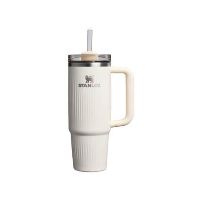STANLEY Quencher H2.0 Tumbler with Handle and Straw 30 oz | Flowstate 3-Position Lid | Cup Holder Compatible for Travel | Insulated Stainless Steel Cup | BPA-Free | Fluted Cream Gloss