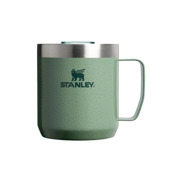 STANLEY Everyday Camp Mug 12oz | Drink Through Lid | Cup for Coffee, Tea and Drinks | Insulated Stainless Steel Coffee Mug | BPA-Free | Hammertone Green