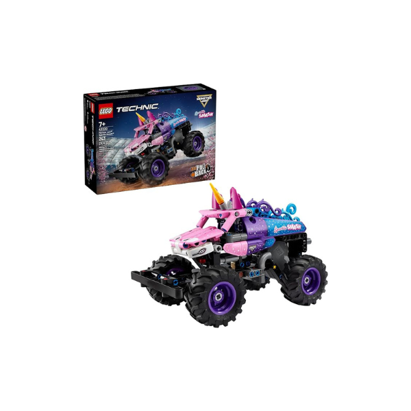 LEGO Technic Monster Jam Sparkle Smash Pull-Back Truck Toy for Boys & Girls - Monster Truck Building Toy W/Pull-Back Racing Action for Kids, Ages 7+ - Gift Idea for Birthdays - 42220