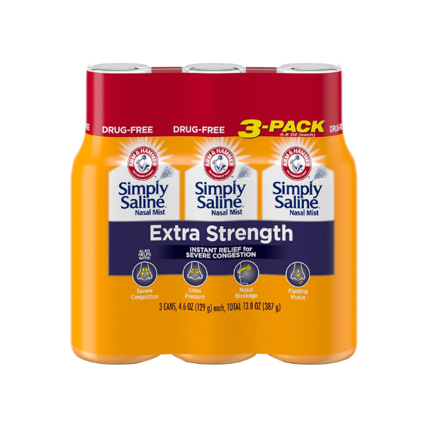 ARM & HAMMER Simply Saline Extra Strength Nasal Mist, 4.6 oz, 3-Pack