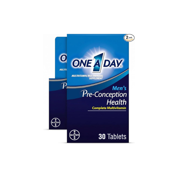 A Day Men's Pre-Conception Health Multivitamin to Support Healthy Sperm,Supplement for Men with Vitamin C,Vitamin E,Selenium,Zinc,and Lycopene,30 Count (Pack of 2)