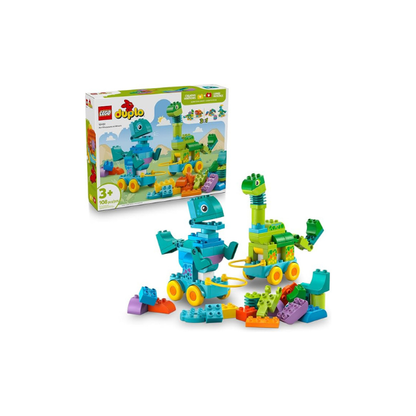 LEGO DUPLO Town 3 in 1 Dinosaurs on Wheels Learning Toy for Toddler Boys & Girls, Ages 3+ - Building & Education Play Set Teaches Problem-Solving Skills Through Play - Preschool Gift Idea - 10451