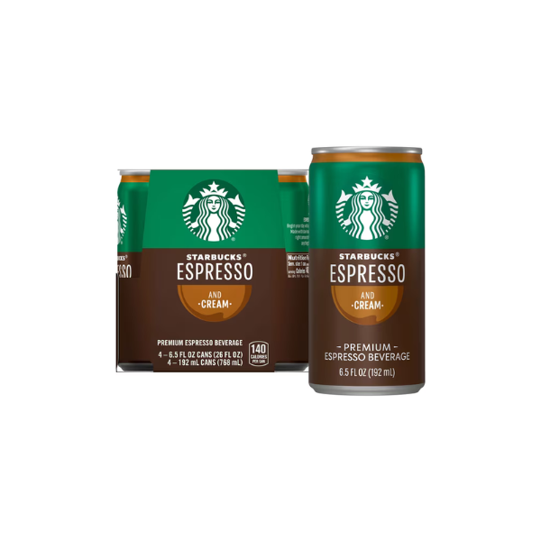 Starbucks Espresso & Cream Premium Espresso Beverage, 6.5 fl oz, 4 count