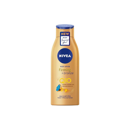 NIVEA Q10 Firming Daily Body Lotion 400 ml (13.53 fl oz) Lightweight Fast Absorbing Formula with Coenzyme Q10 Subtle Gradual Glow Effect Smooth Application Large Bottle for Everyday Use