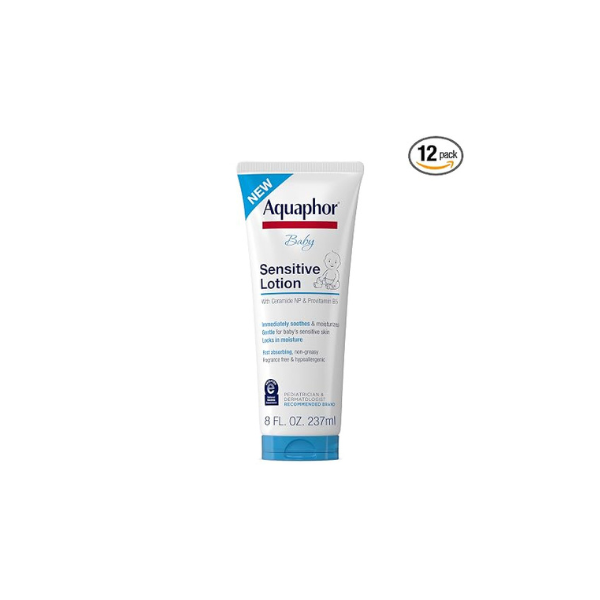 Aquaphor Baby Sensitive Lotion, Gentle Moisturizer, 8 Fl Oz (Pack of 12)