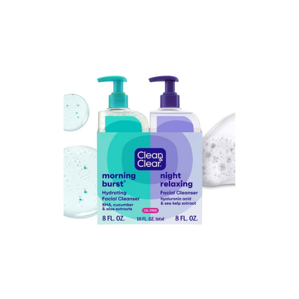 Clean & Clear Day & Night Face Cleansers, 2 Pack, 2 x 8 fl. oz