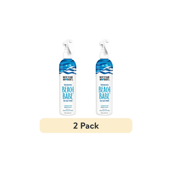 (2 pack) Not Your Mother's Beach Babe Texturizing Sea Salt Spray with UV Protection, Tropical Vanilla Coconut, 8 fl oz