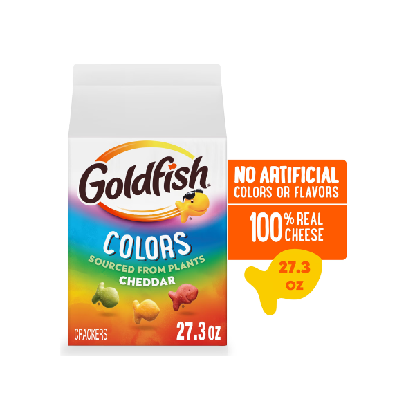 Goldfish Colors Cheddar Cheese Crackers, 27.3 oz Carton
