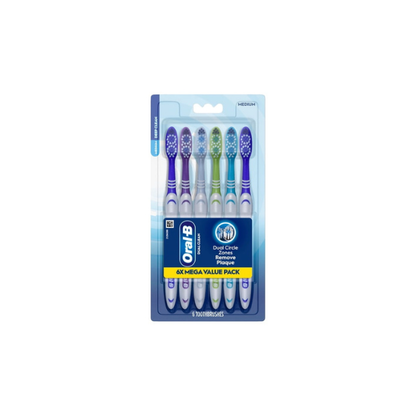 Oral-B Toothbrush Dual Clean, Medium, 6 Count