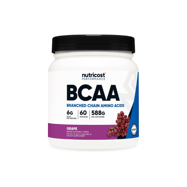Nutricost BCAA Powder (Grape) 60 Servings, Optimal 2:1:1 Ratio, Gluten Free