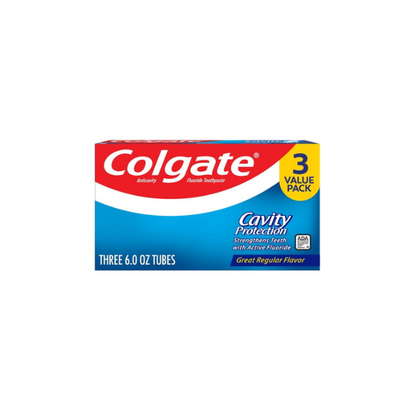 Colgate Cavity Protection Fluoride Toothpaste, Great Regular Mint Flavor, 3 Pack, 6 oz